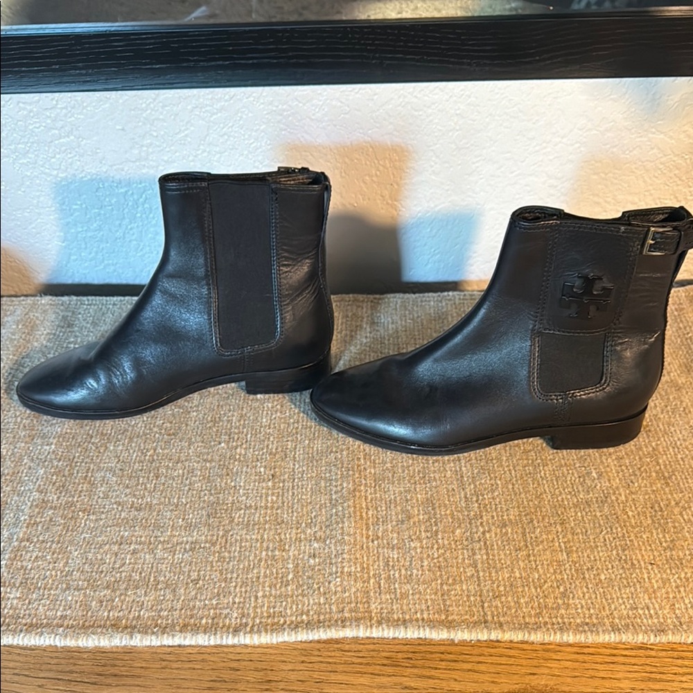 Tory Burch Black Leather Ankle Boots